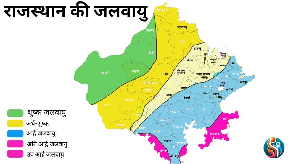 राजस्थान की जलवायु: विशेषताएं, ऋतुएँ, मानसून का आगमन एवं वैज्ञानिक वर्गीकरण (Complete Master-Notes)