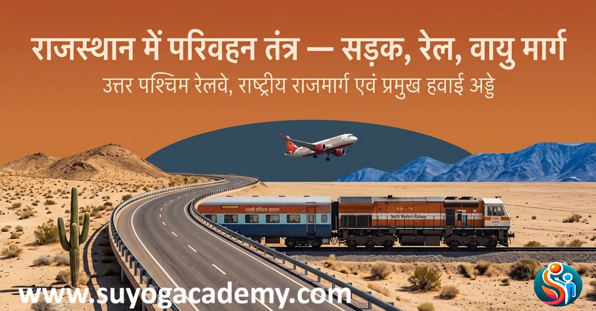 राजस्थान में परिवहन तंत्र: सड़क, रेल एवं वायु परिवहन — सम्पूर्ण मास्टर गाइड