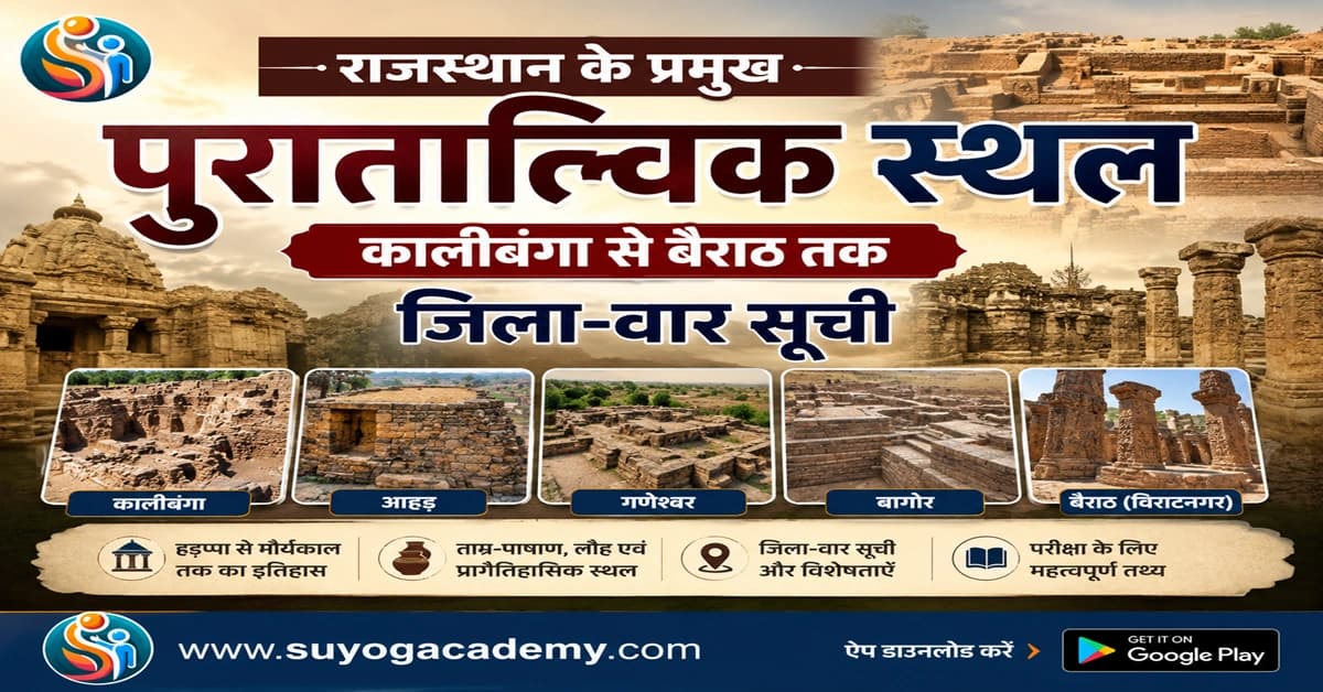 राजस्थान के प्रमुख पुरातात्त्विक स्थल: कालीबंगा से बैराठ तक जिला-वार सूची