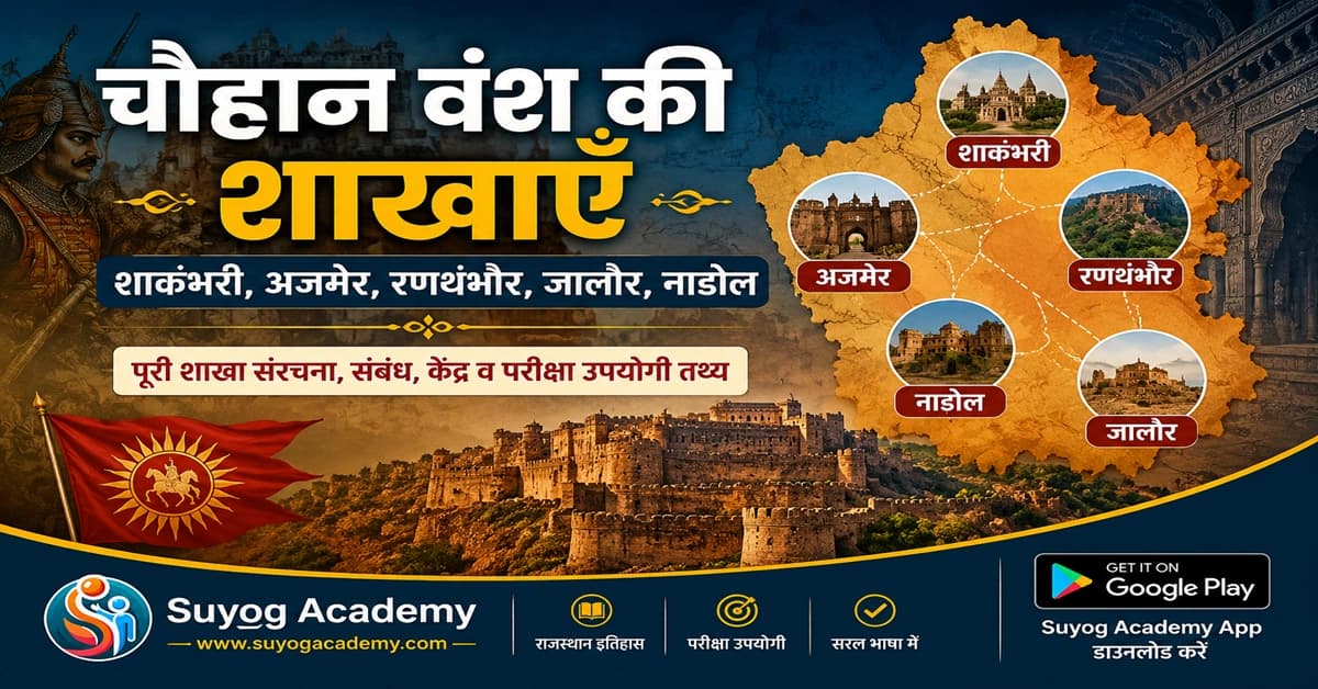 चौहान वंश की शाखाएँ: शाकंभरी, अजमेर, रणथंभौर, जालौर और नाडोल