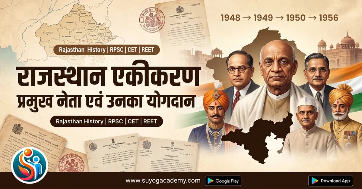 राजस्थान एकीकरण के प्रमुख नेता एवं उनका योगदान