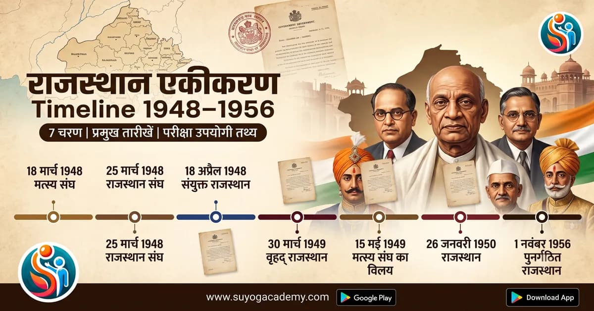 राजस्थान एकीकरण Timeline: 1948–1956