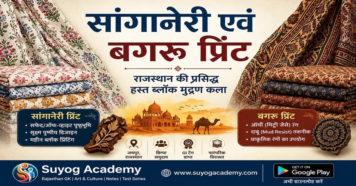 सांगानेरी एवं बगरू प्रिंट: राजस्थान की प्रसिद्ध हस्त ब्लॉक मुद्रण कला